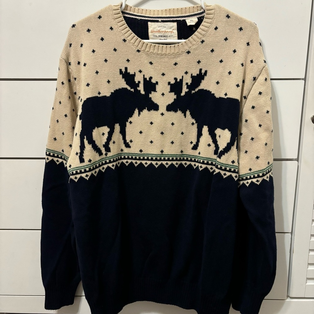 Weatherproof Winter Moose Sweater - image 2